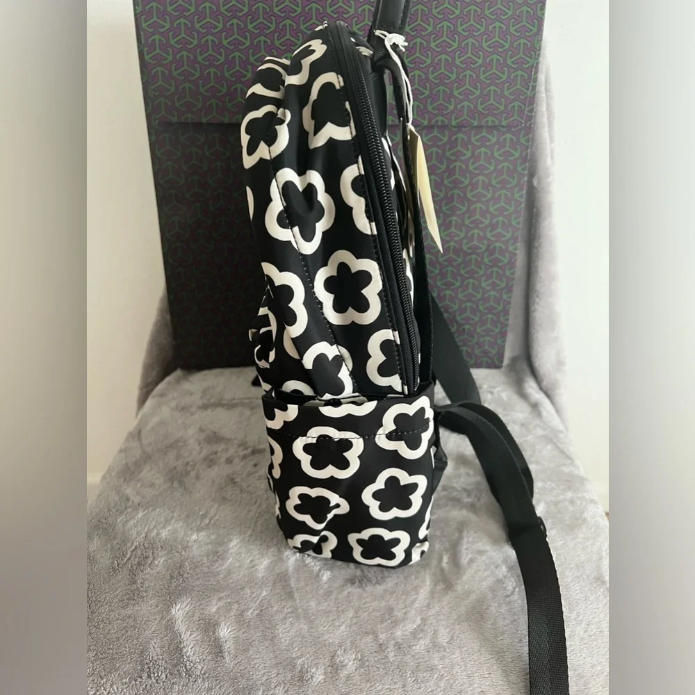 TORY BURCH• ELLA NYLON BACKPACK• IVORY BLACK FLORAL